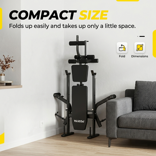 PORIYA Weight Bench Fitness Bench Adjustable Bench Press 8-In-1 Gym Equipment