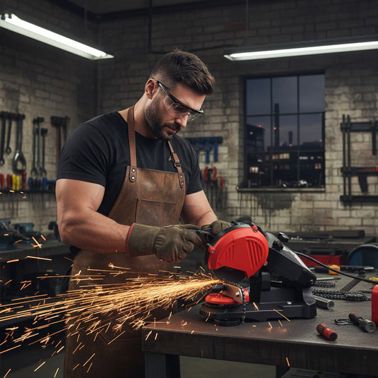 PORIYA Chainsaw Sharpener Electric Chain Blade Sharpening Saw Grinder Bench Tool