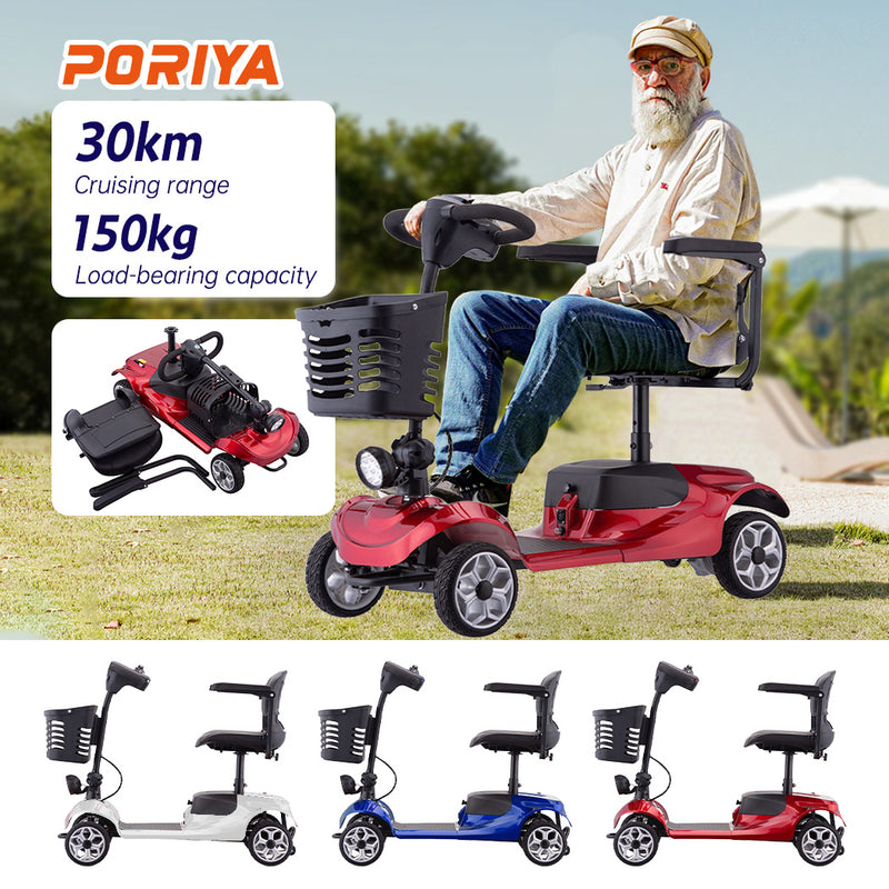 Load image into Gallery viewer, PORIYA Electric Mobility Scooter Electric Motorised Power Portable Folding
