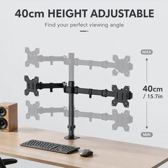 PORIYA Monitor Arm Dual Desk Mount 10-32'' Displays Screen Bracket Holder Black