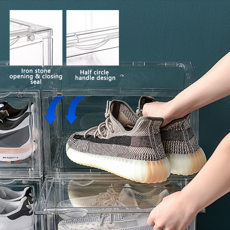 Load image into Gallery viewer, PORIYA 2-20pcs Clear Acrylic Stackable Boxes Shoes Clothes Toy Display DIY Storage Box
