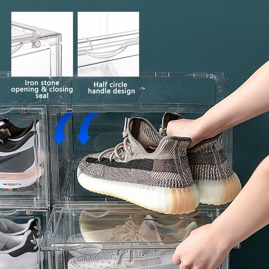 PORIYA 2-20pcs Clear Acrylic Stackable Boxes Shoes Clothes Toy Display DIY Storage Box
