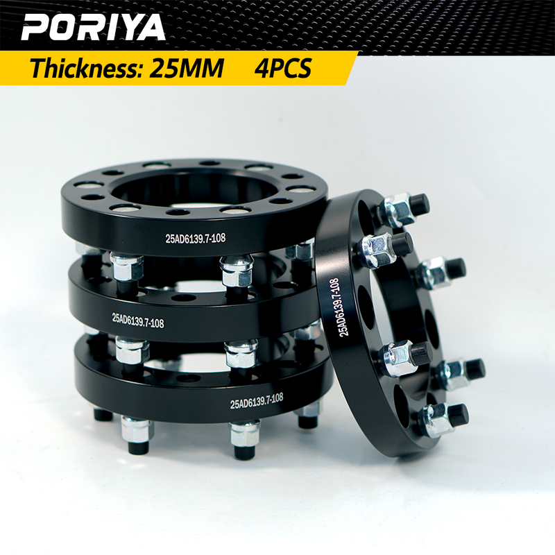 Load image into Gallery viewer, PORIYA 25mm 6 Stud 6x139.7 M12x1.5 Wheel Spacers for Toyota Hilux Pajero Triton Ranger
