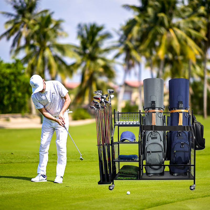 Load image into Gallery viewer, Golf Bag Storage Rack Garage Bag Organizer Storage Stand Golfing Equipment Rack
