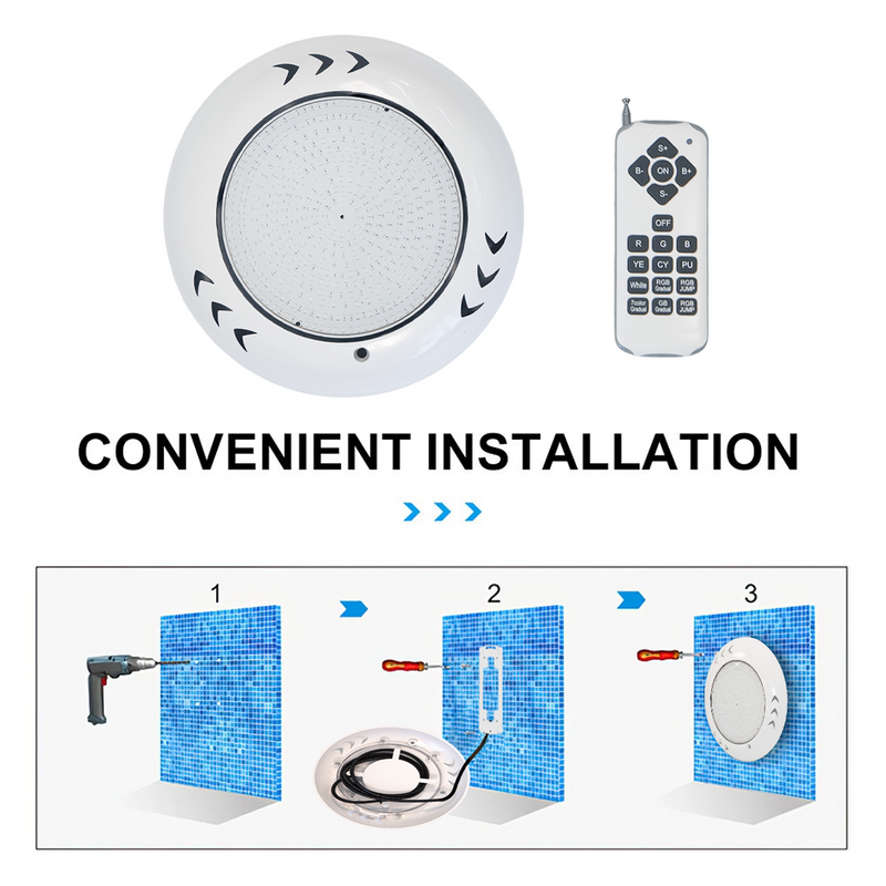 Load image into Gallery viewer, PORIYA 55W Resin Filled Underwater Swimming Pool Light LED RGB with Remote Controller
