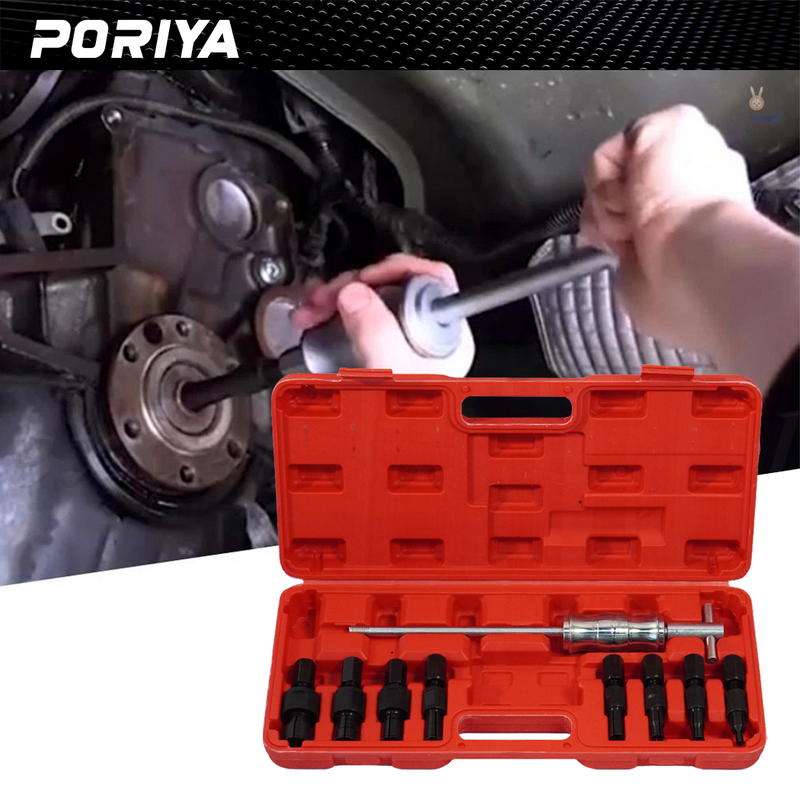 Load image into Gallery viewer, PORIYA 9pcs Inner Bearing Puller Set Slide Hammer Internal Blind Hole Remover Tool Kit
