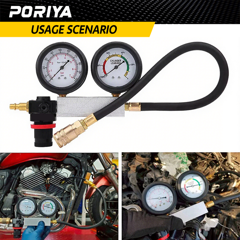 Load image into Gallery viewer, PORIYA Cylinder Leakage Detector Tester Kit Petrol Engin Cylinder Leak Down Tester Kit
