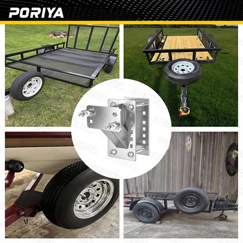 Load image into Gallery viewer, PORIYA Spare Wheel Carrier Bracket Tyre Holder For Trailer Caravan Boat 150 Lbs
