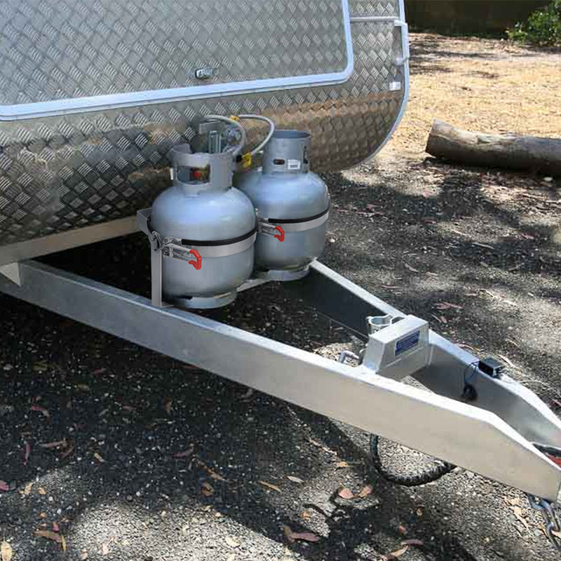 Load image into Gallery viewer, PORIYA 4.5KG/9KG Gas Bottle Holder Steel Galvanized Lockable Camper Trailer Caravan 4WD
