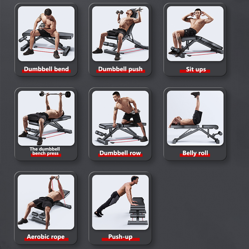 Load image into Gallery viewer, Adjustable Weight Abdominal Bench Sit-Up Back Support Fitness Flat Gym Exercise
