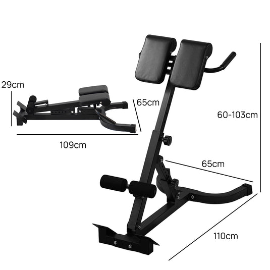 PORIYA Roman Chair for Hyperextension  Core Workouts  Adjustable Home Gym Bench