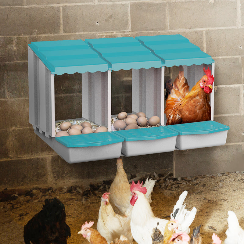 Load image into Gallery viewer, PORIYA 3 Hole Chicken Nesting Box Roll Away Chook Hen Laying Boxes Modular Nest House
