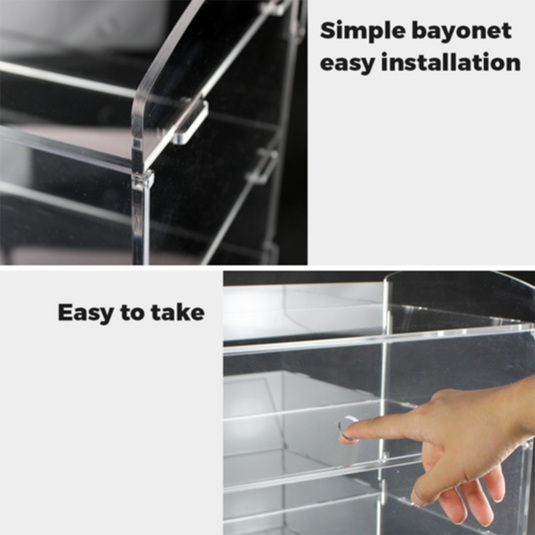 2-3 Tier Large Acrylic Bakery Cake Display Cabinet Case Donuts Cupcake Pastries