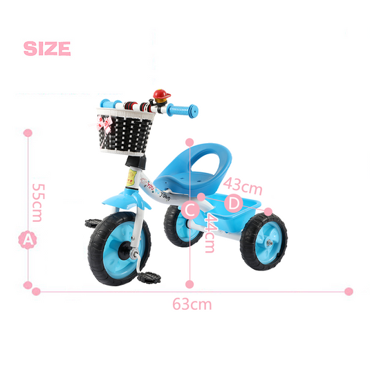 PORIYA 3 Wheel Bike Bicycle Tricycle Trike Basket Ride On Toy Kids/Children/Toddler 3y+