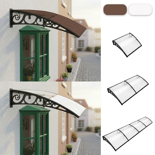PORIYA Window Door Awning Outdoor Balcony Door Canopy Shelter Rain Cover Wind Shield