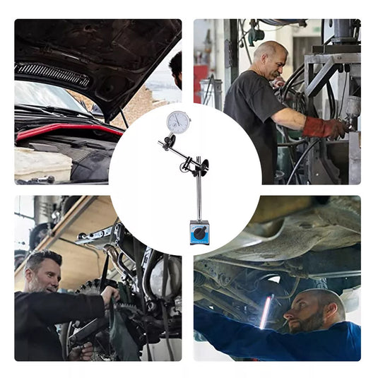 PORIYA 0-10mm Dial Indicator Gauge With Magnetic Base 60KG Pull 22 Indicator Point Set