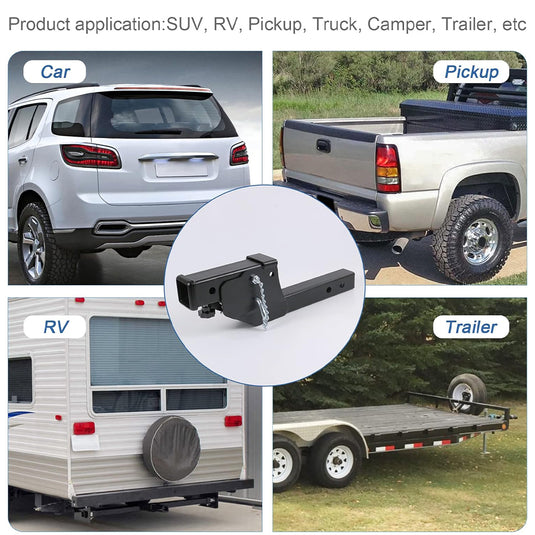 PORIYA Trailer Hitch Folding 2" Trailer Hitch 500LB Capacity Shank Mount Cargo Adapter
