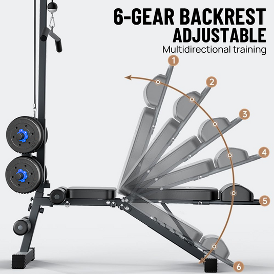 PORIYA 9In1 Foldable Adjustable Weight Bench Fitness Bench Adjustable Bench Gym