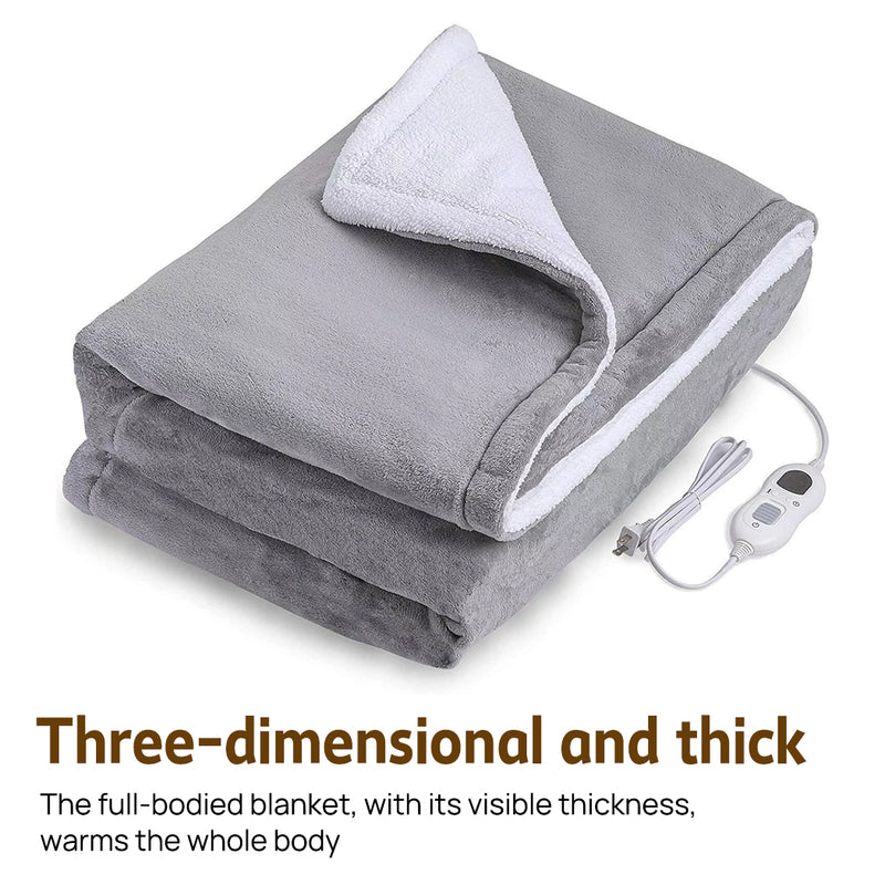 Load image into Gallery viewer, PORIYA Electric Heated Throw Heated Blanket Warm Washable Flannel Heating Blanket

