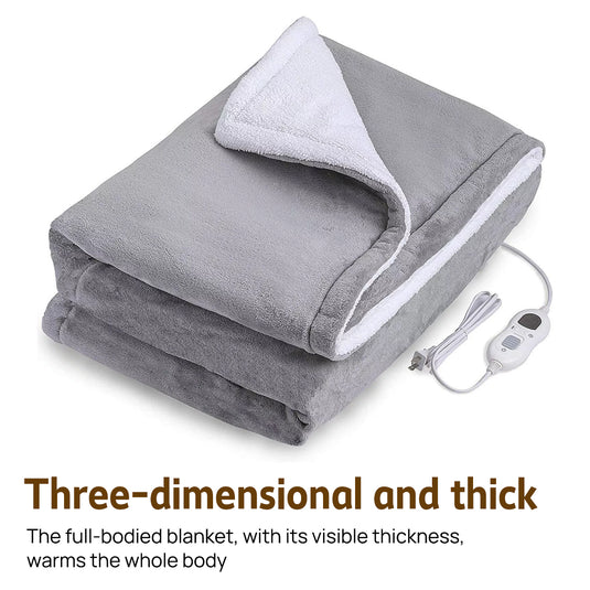PORIYA Electric Heated Throw Heated Blanket Warm Washable Flannel Heating Blanket