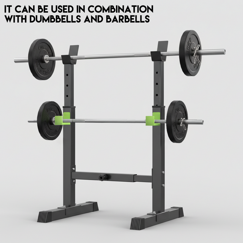 Load image into Gallery viewer, Adjustable Detachable Squat Rack Heavy Duty Home Gym Equipment w/ Barbell Hooks
