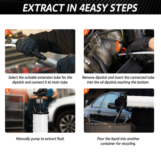 PORIYA 7L Waste Oil Fluid Suction Manual Extractor Pump Vacuum Fuel Car Boat Transfe