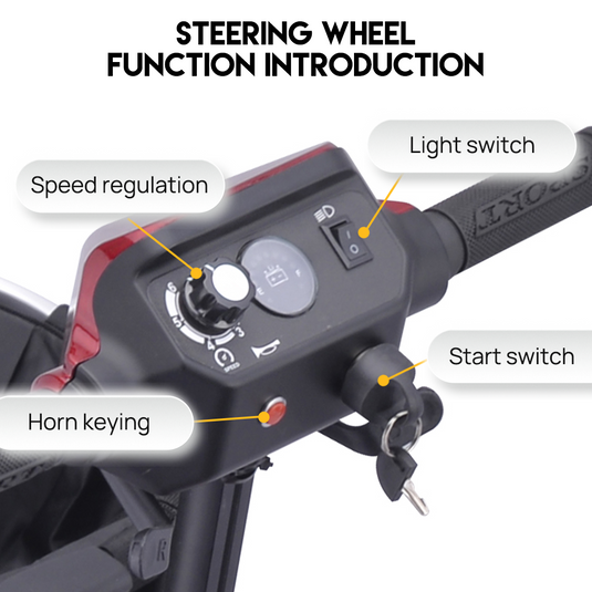 Portable Electric Mobility Scooter Motorised 4 Wheel Folding Scooter 35KM Range