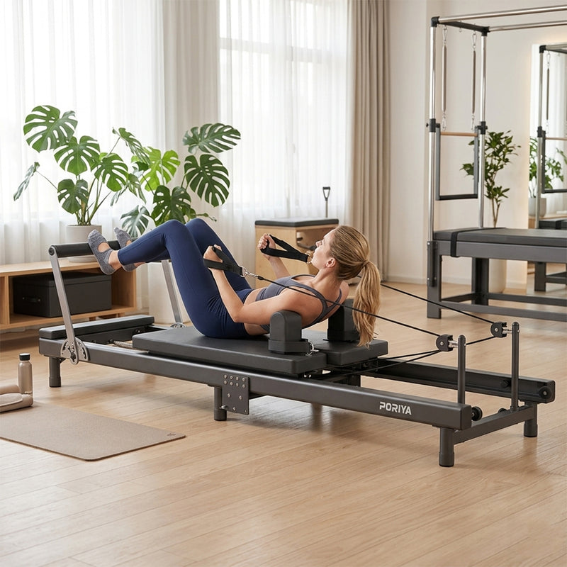 Load image into Gallery viewer, PORIYA Commercial Foldable Pilates Reformer Machine for Home Gym AU Stock
