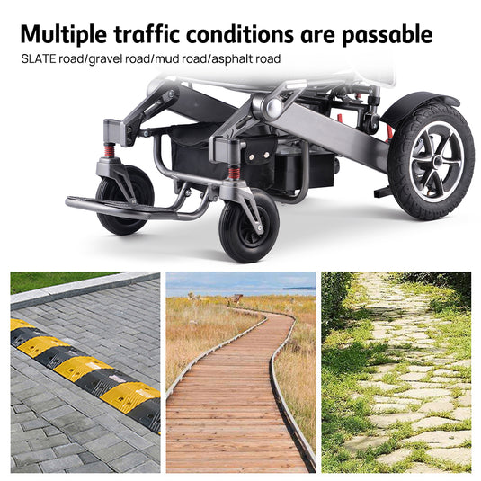 Electric Wheelchair Folding Long Range Lithium Power Motorised Foldable