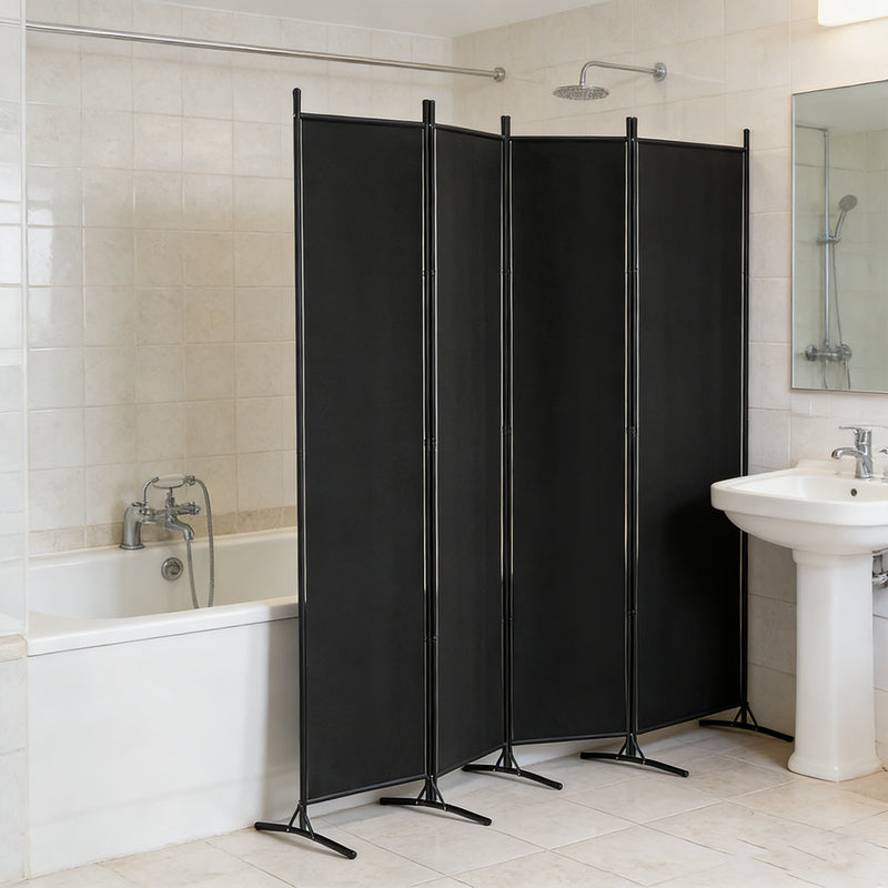 Load image into Gallery viewer, PORIYA 4-Panel Room Divider Privacy Screen Folding Steel Frame Fabric Partition Stand
