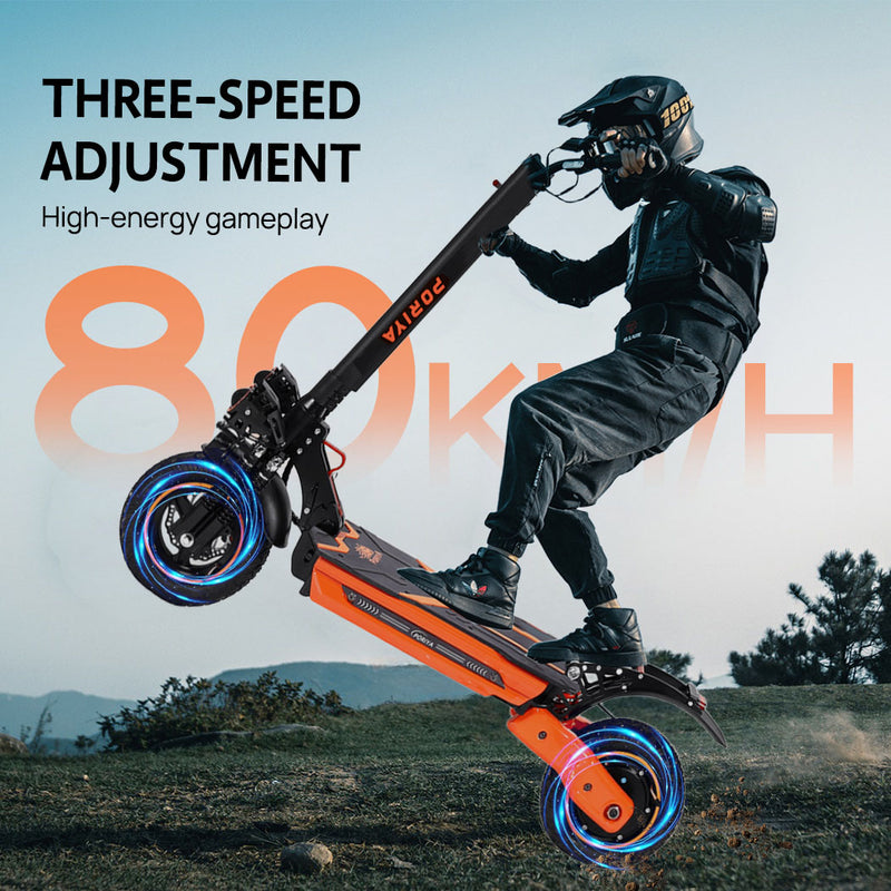 Load image into Gallery viewer, PORIYA 3000W Portable Electric Scooter 80KM/H Off Road Scooter Foldable E Bike
