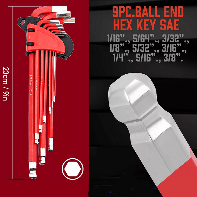 Load image into Gallery viewer, PORIYA 54 PCS Extra Long Arm Wrench Allen Key Hex Set Metric + Imperial + Torx Key
