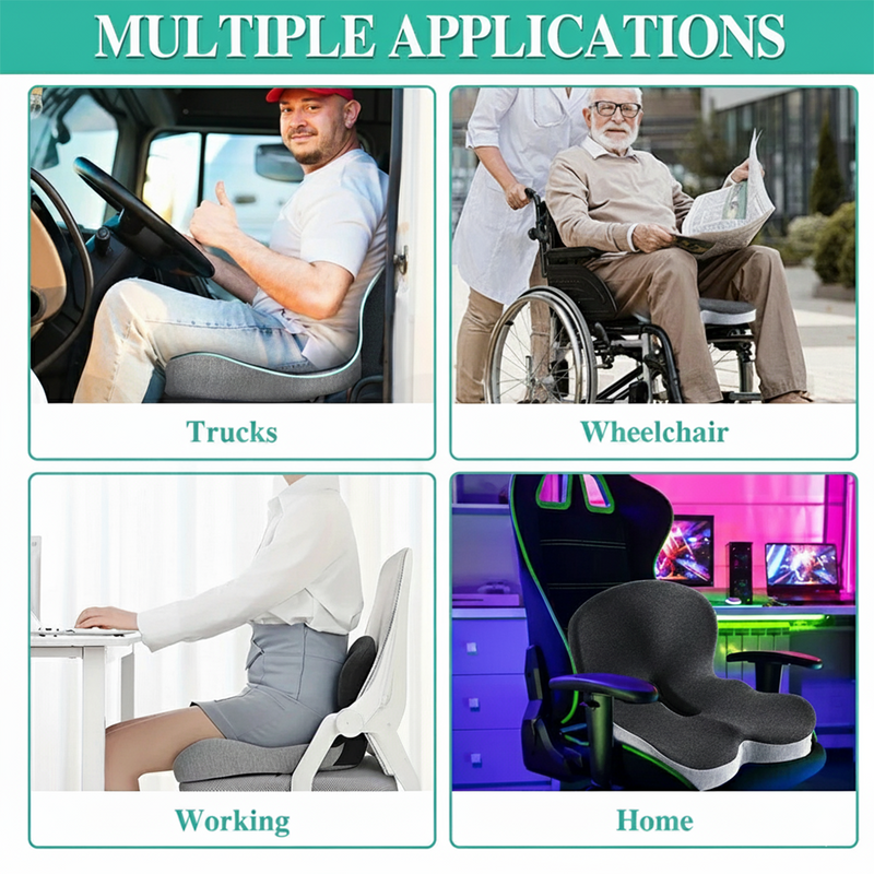 Load image into Gallery viewer, PORIYA Ergonomic Memory Foam Arch Support Office Chair Lumbar Cushion Back Support Seat

