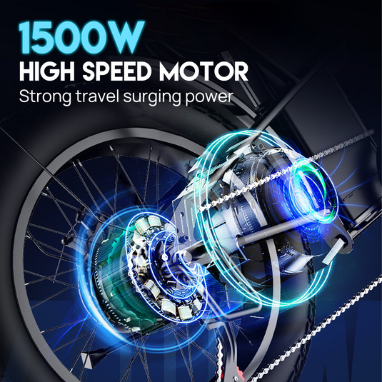26" Mountain eBike 48V 10Ah Magnesium Alloy Electric Bicycle 1500W Motor E-MTB