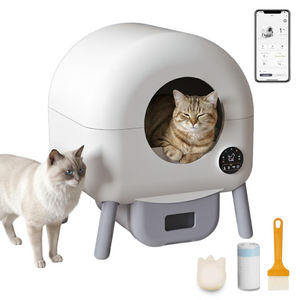 Automatic Cat Litter Box Self Cleaning Cat Litter Box with WiFi App Control for Multiple Cats 76L Extra Large Capacity LED Touch Display