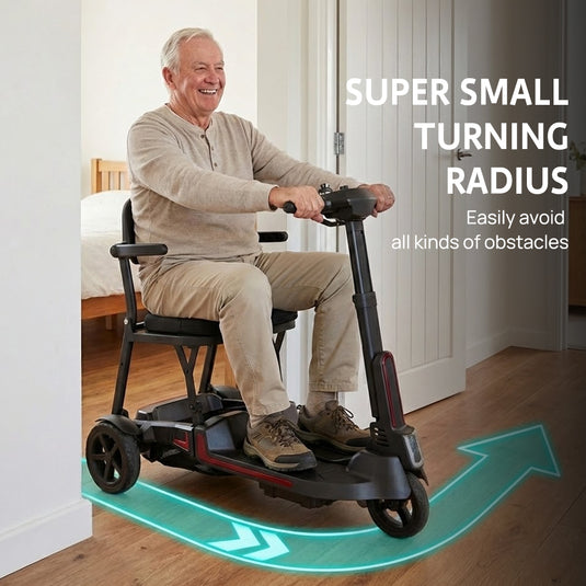 PORIYA 13KG Electric Mobility Scooter Lithium Power Folding 3 Wheel Airline Lightweight