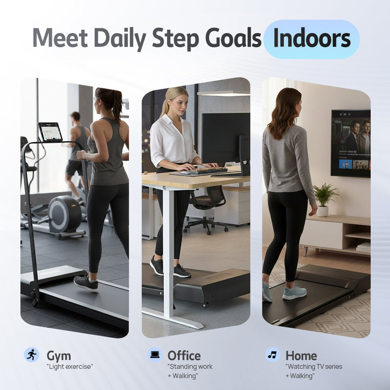 Load image into Gallery viewer, PORIYA Electric Quiet Under Desk Treadmill for Home Gym Fitness Remote Control
