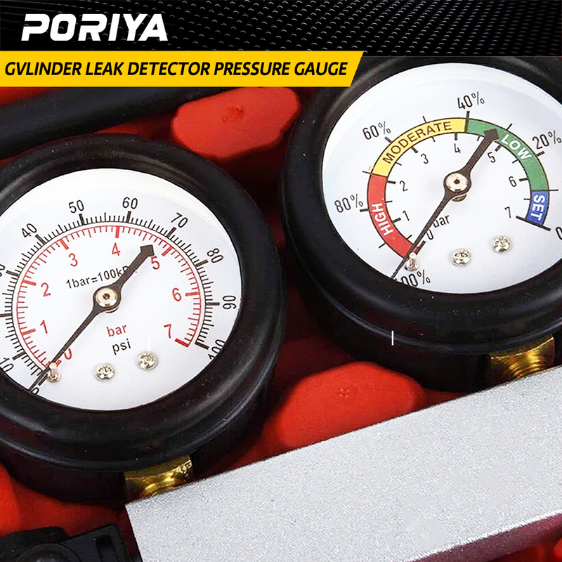 Load image into Gallery viewer, PORIYA Cylinder Leakage Detector Tester Kit Petrol Engin Cylinder Leak Down Tester Kit
