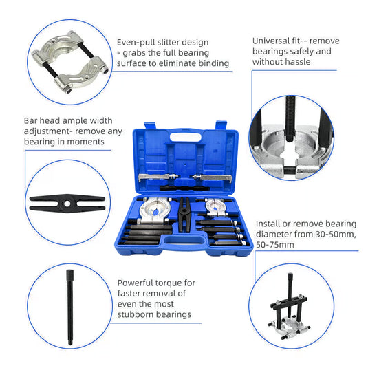 PORIYA 14pcs Bearing Splitter Gear Puller Set Fly Wheel Separator Removal Tool Kit