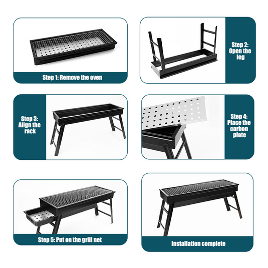 PORIYA Charcoal BBQ Grill Portable Smoker Barbecue Outdoor Foldable Camping Set AU