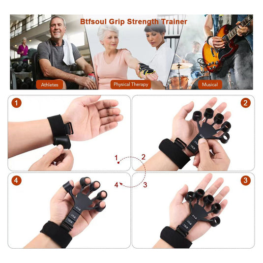 Adjustable Finger Exerciser Resistance Levels for Grip Strength Hand Therapy