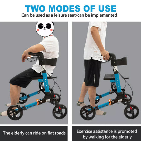 Rollator Walker Aluminium Foldable Walking Frame Mobility Aid Rollator 4 Wheels