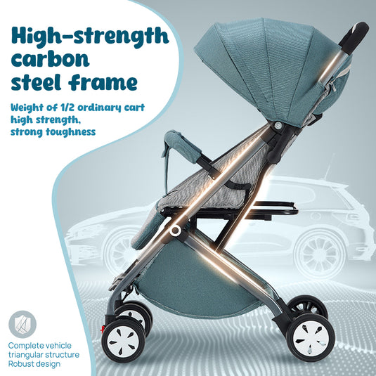 PORIYA Baby Stroller Pram Lightweight Compact Foldable Carry on Plane wi Mosquito Net