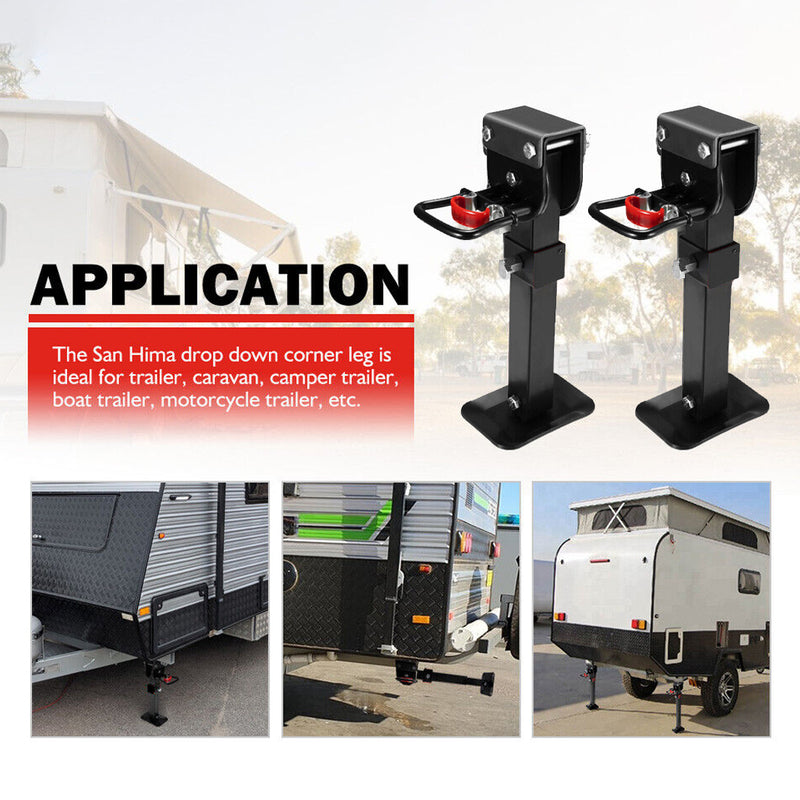 Load image into Gallery viewer, PORIYA 400MM Caravan Drop Down Corner Legs Trailer Steel Legs 1200LBS 2400LBS 2/4PCS
