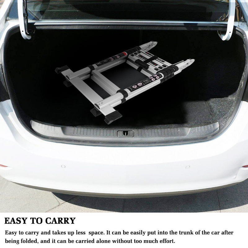 Load image into Gallery viewer, PORIYA 3.2/3.8/4.4/5M Telescopic Aluminium Ladder Extension Extendable Step Folding
