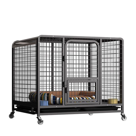 PORIYA Dog Cage Crate Large Kennel Pet Cage Cat Puppy Metal Cage 36" Playpen 4 Rounds