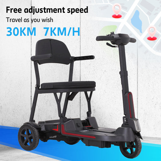 PORIYA 13KG Electric Mobility Scooter Lithium Power Folding 3 Wheel Airline Lightweight