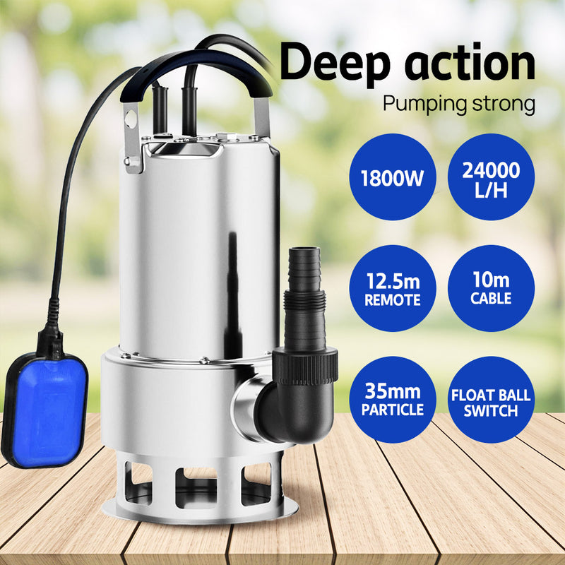 Load image into Gallery viewer, PORIYA 1800W / 750W Submersible Dirty Water Pump Sump Flooding Pond Clean Swimming Pool
