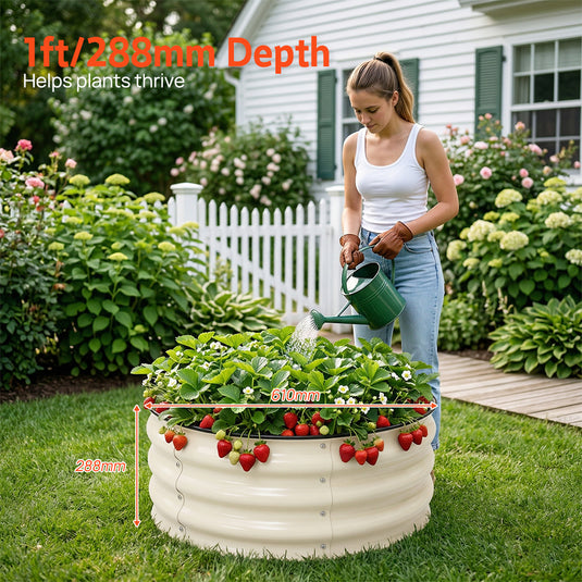 PORIYA 3PC Planter Box Galvanized Raised Garden Bed Container Vegetables&Flowers box