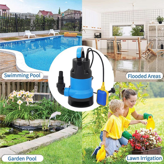 PORIYA 1800W / 750W Submersible Dirty Water Pump Sump Flooding Pond Clean Swimming Pool